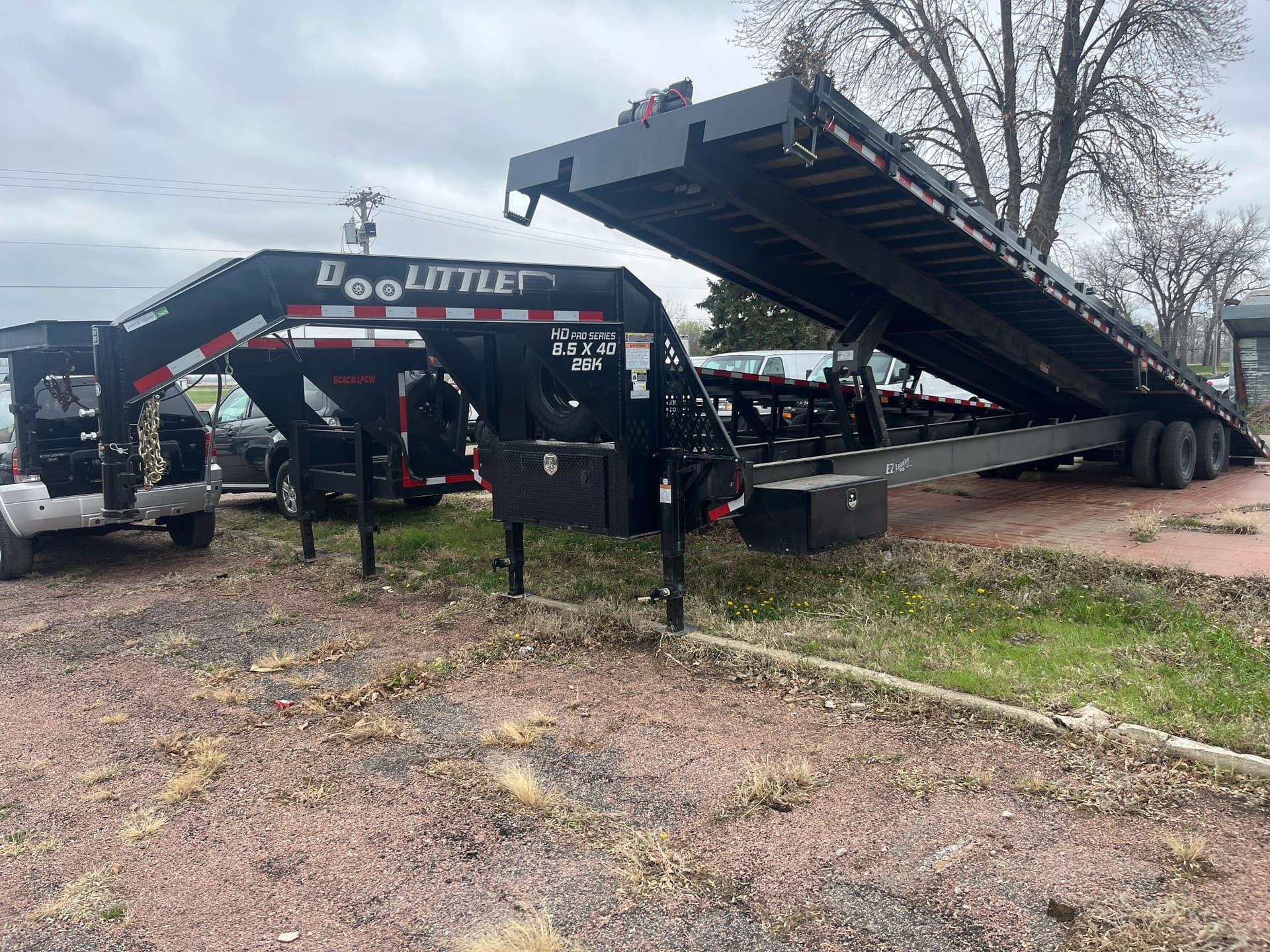 Dump trailer at a residential project