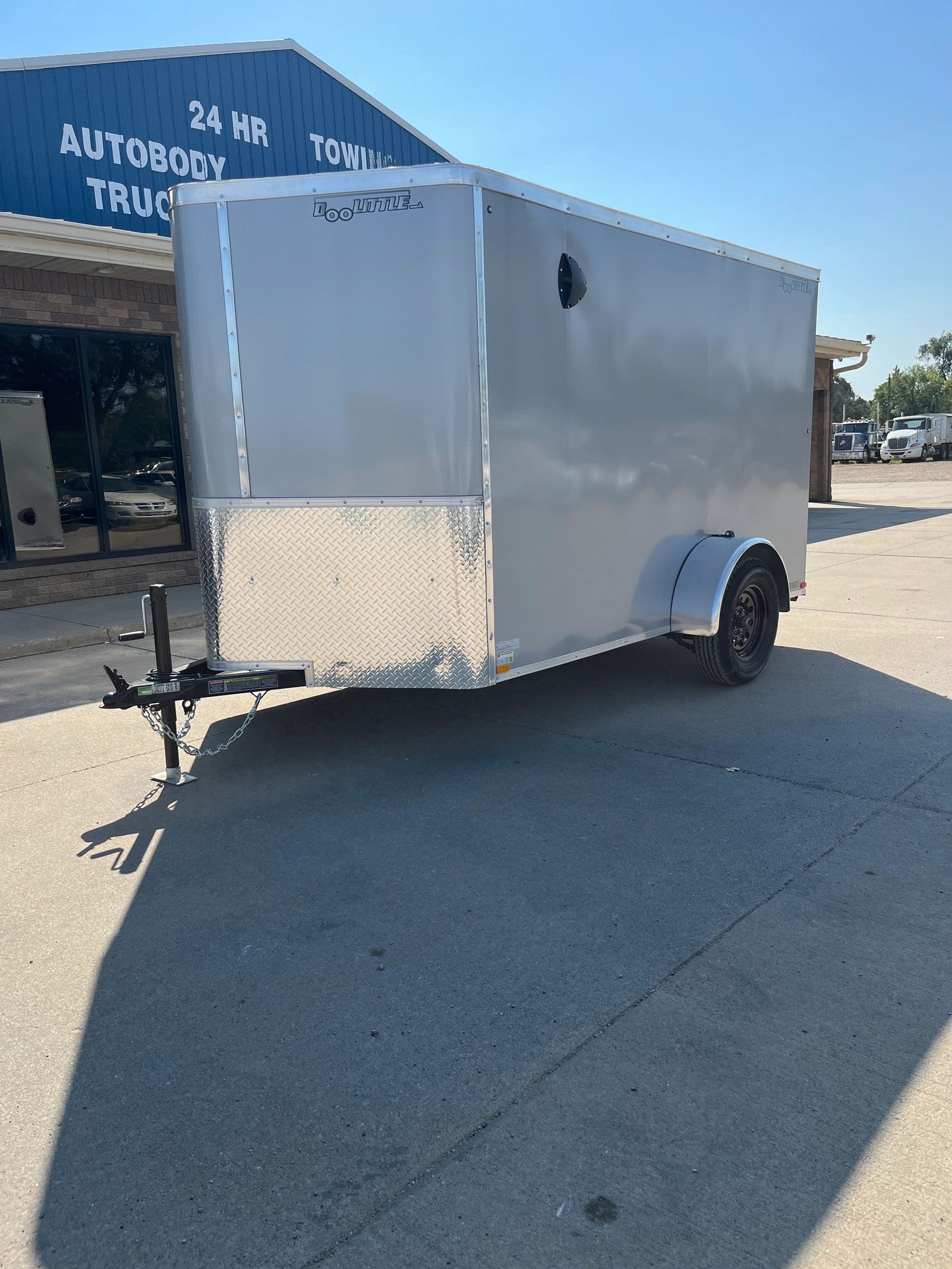 Enclosed cargo trailer in use