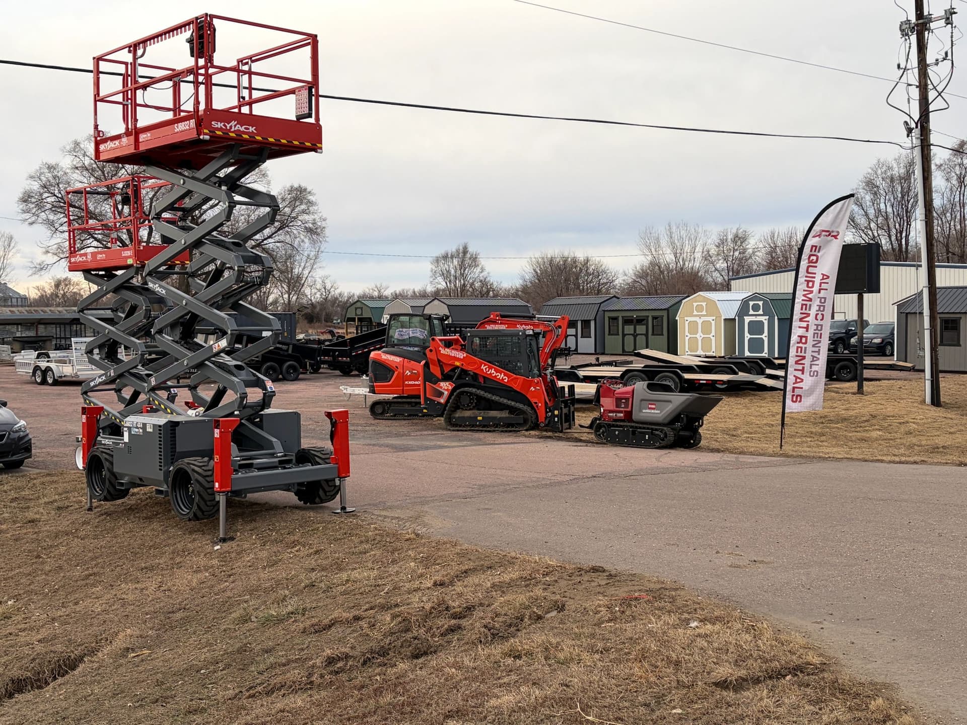 All Pro Rentals equipment loaded and ready in Yankton, SD